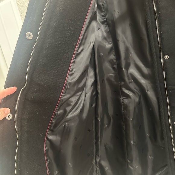 Cole Haan Black Pea Coat Wool Blend - Picture 6 of 8